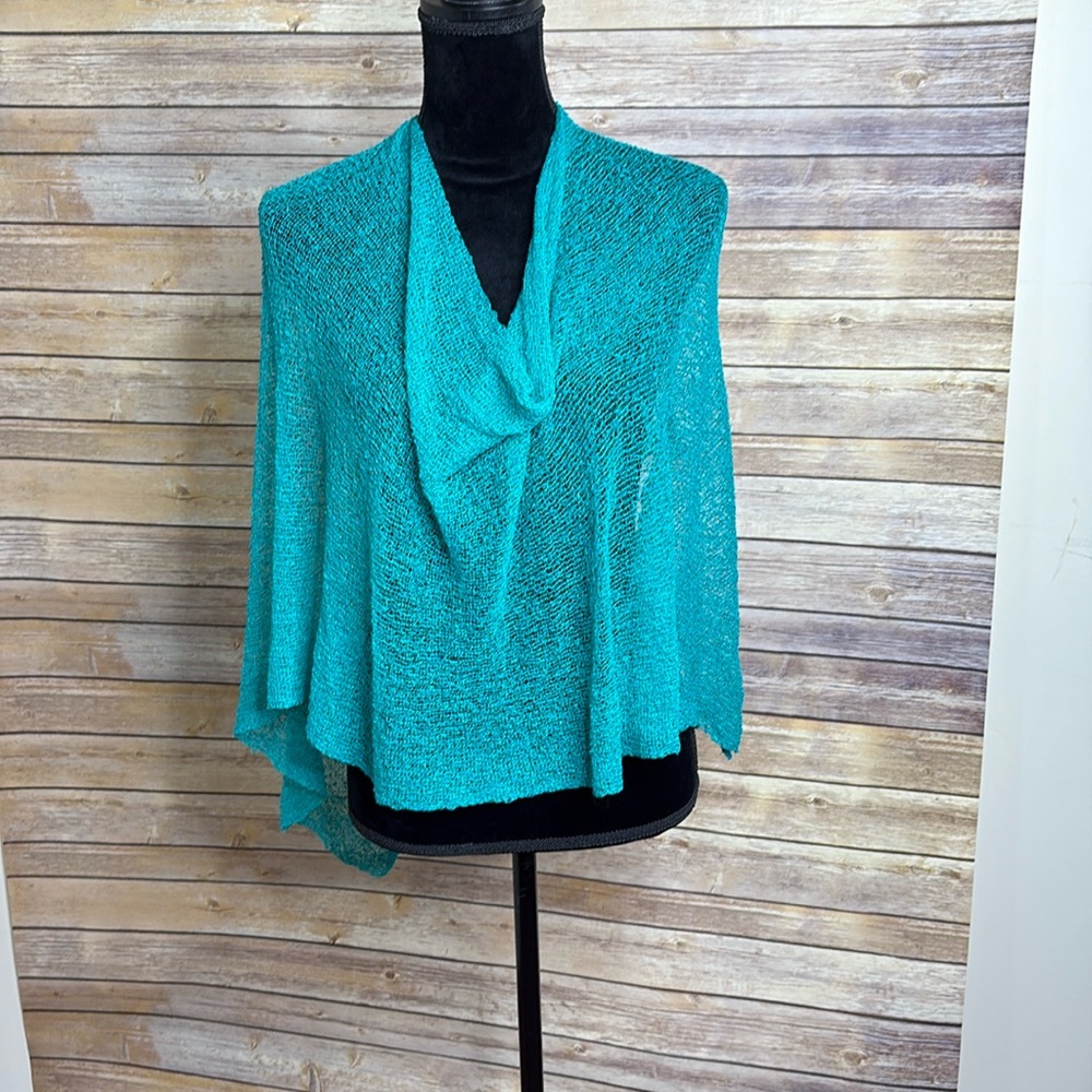The Poncho Scarf. Aqua